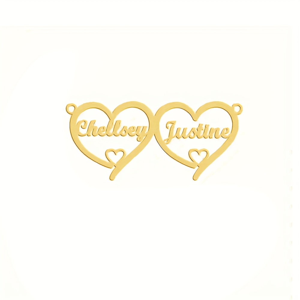 Personalized Stainless Steel Heart Name Necklace, Custom Gift